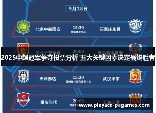 2025中超冠军争夺投票分析 五大关键因素决定最终胜者