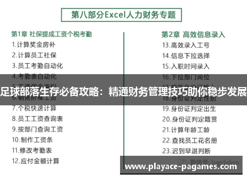 足球部落生存必备攻略：精通财务管理技巧助你稳步发展